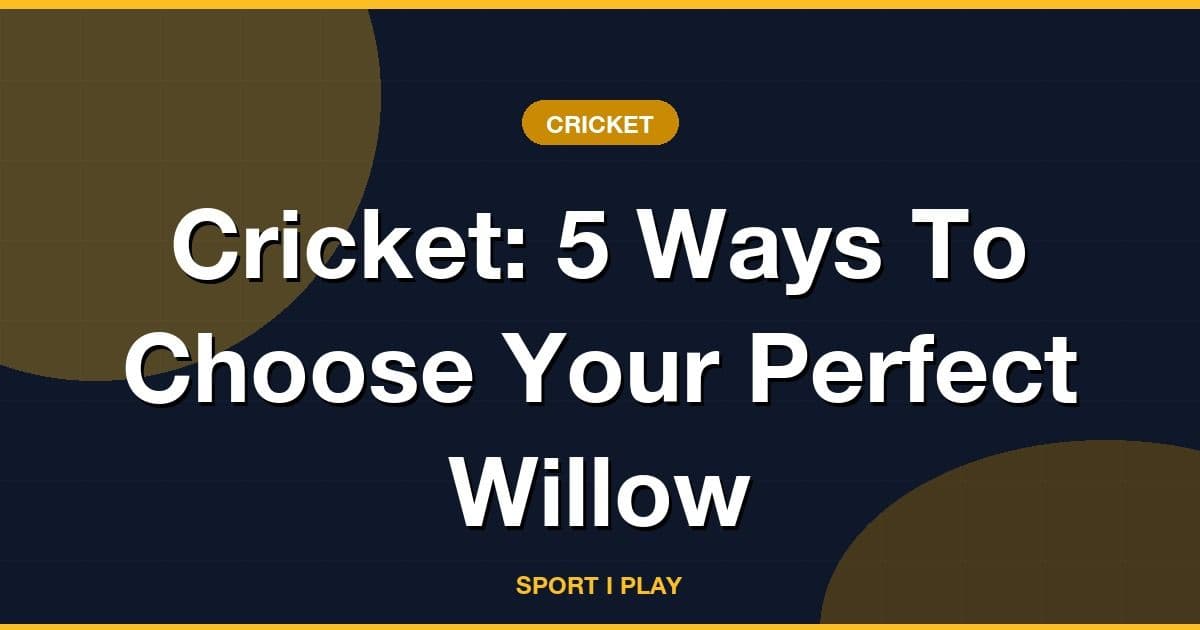 Cricket: 5 Ways To Choose Your Perfect Willow
