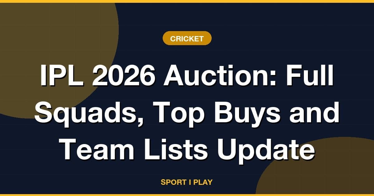 IPL 2026 Auction: Full Squads, Top Buys and Team Lists Update