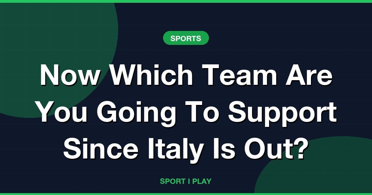 Now Which Team Are You Going To Support Since Italy Is Out?